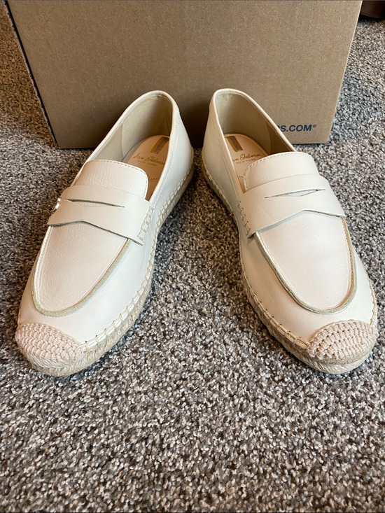 Sam Edelman Shoes - Sam Edelman Cream Leather Espadrille Loafers
